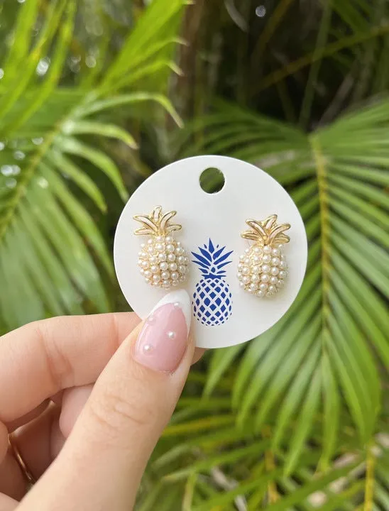 Pineapple Pearl Pop Studs