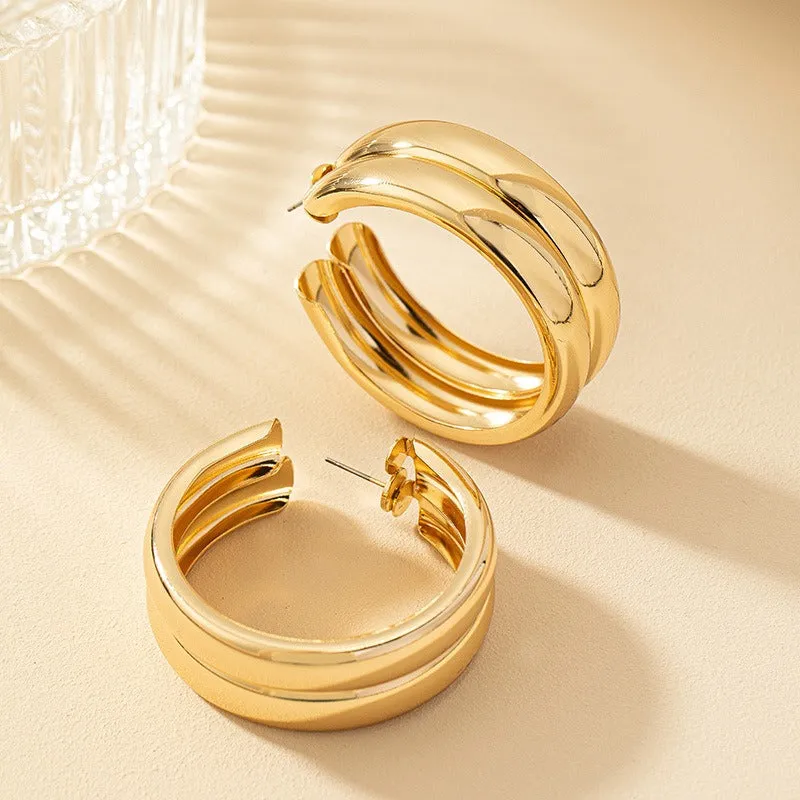 Pre Order:  Geometric Circle Hoop Earrings