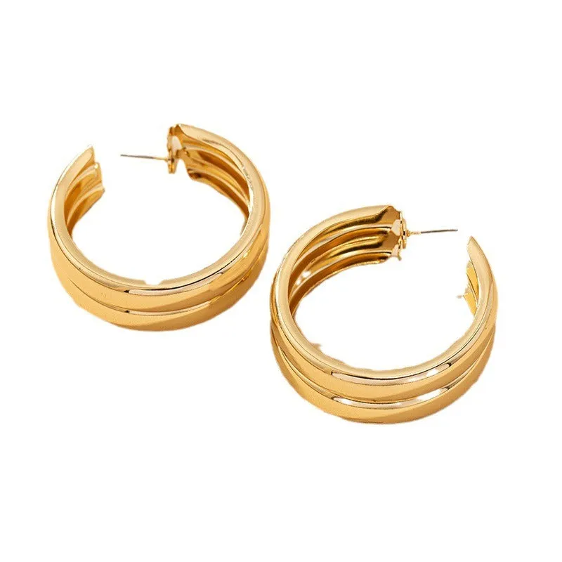 Pre Order:  Geometric Circle Hoop Earrings