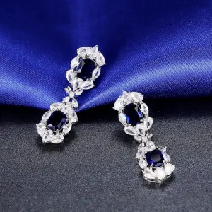 "Lillia" - Blue Cubic Zirconia Bridal Earrings