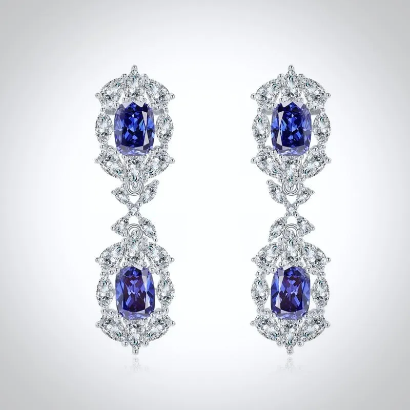 "Lillia" - Blue Cubic Zirconia Bridal Earrings