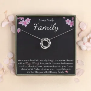 "To My Lovely Family" Card and Sterling Silver Necklace