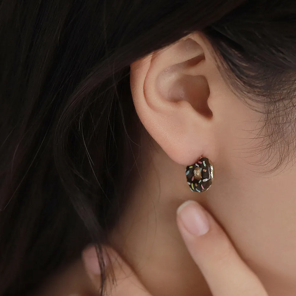 Rainbow Sprinkle Donut Earrings