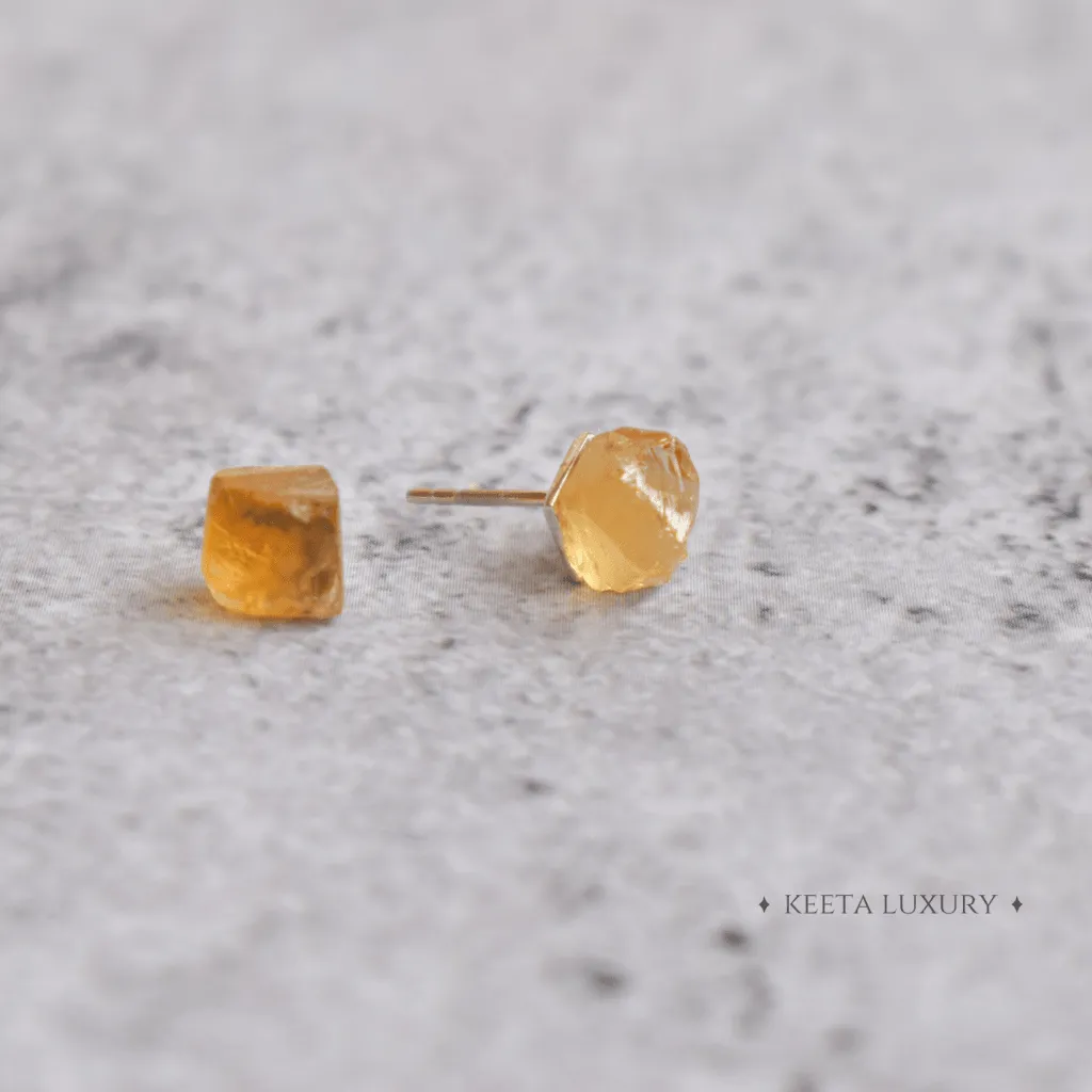 Raw - Citrine Studs