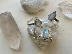 Raw Moonstone Akoni Ring - Small Mixed