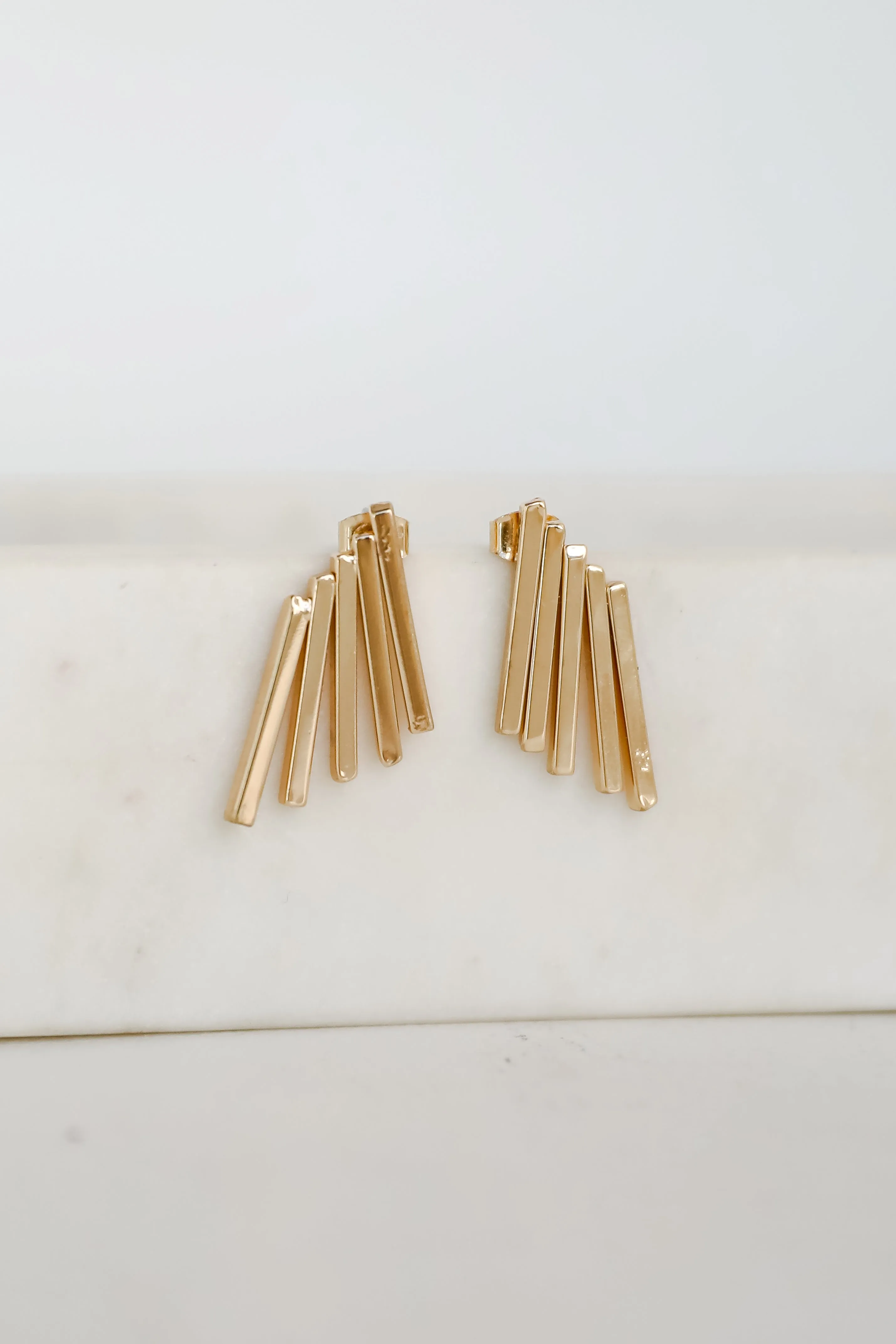 Ruth Gold Bar Stud Earrings