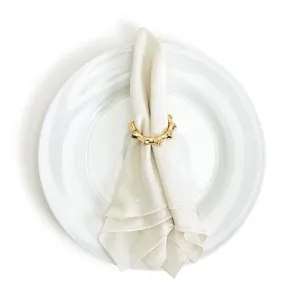 S/4 Golden Bamboo Napkin Rings