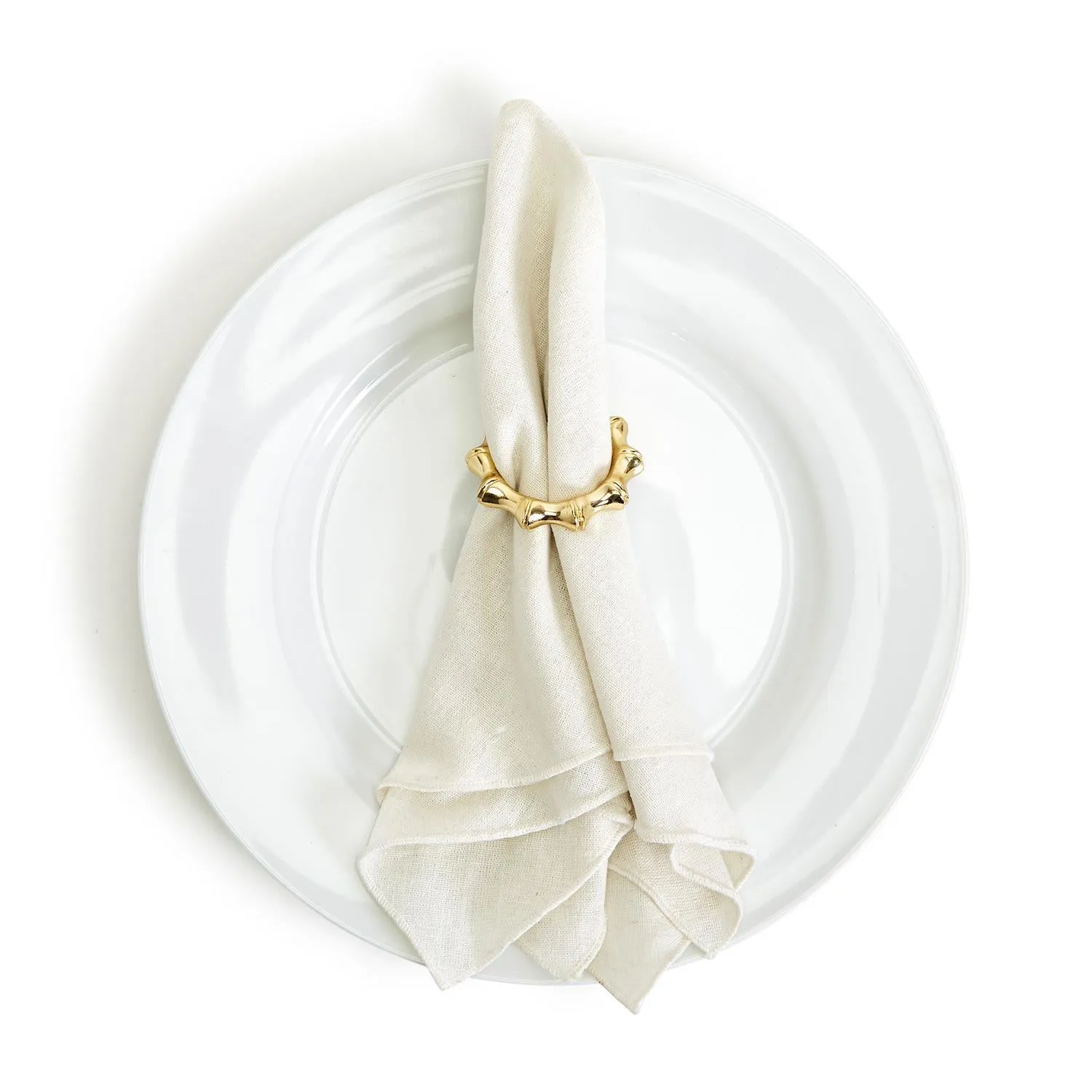 S/4 Golden Bamboo Napkin Rings