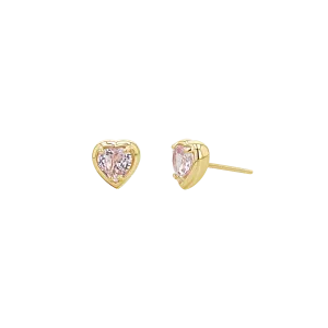 Sapphire Heart Stud Earrings