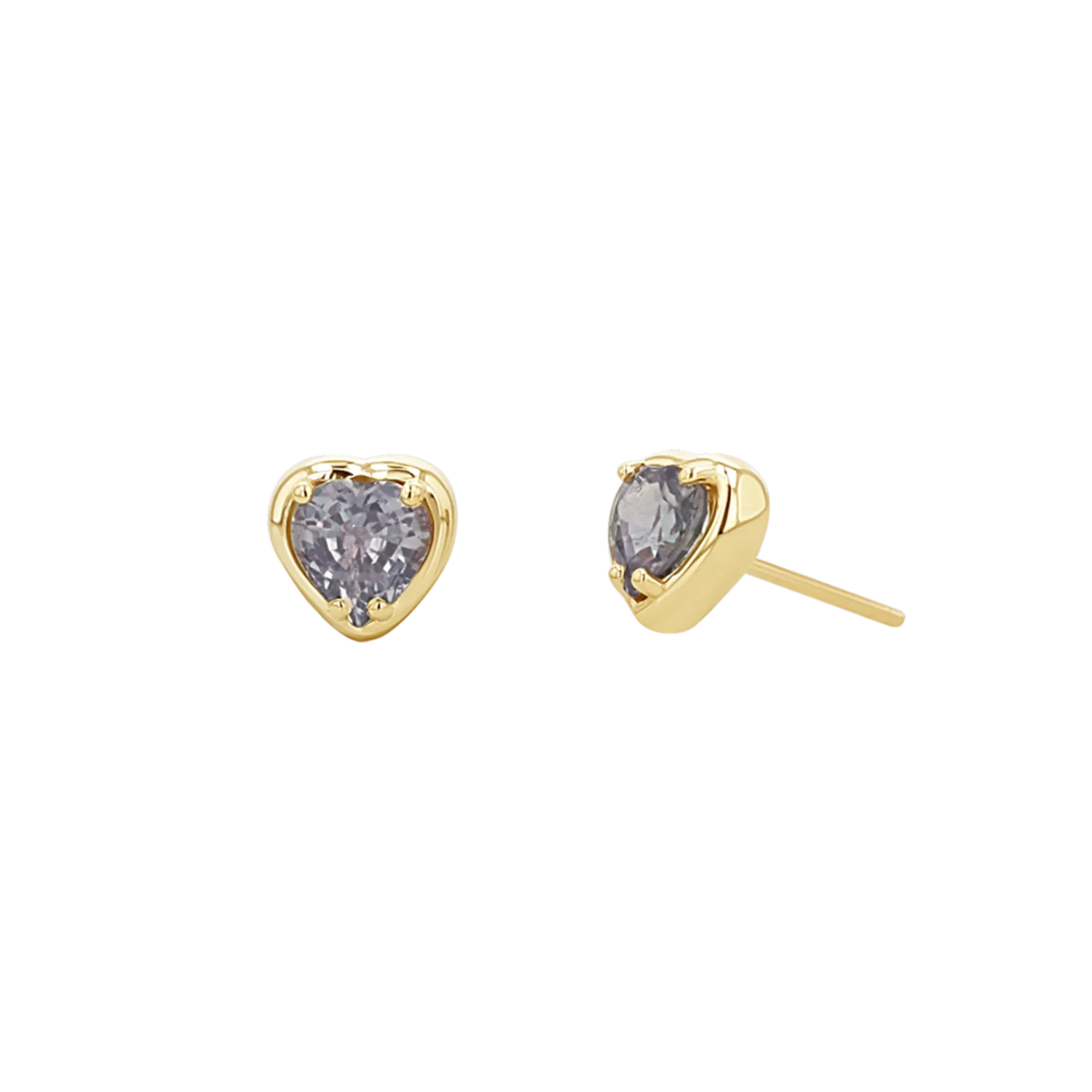 Sapphire Heart Stud Earrings