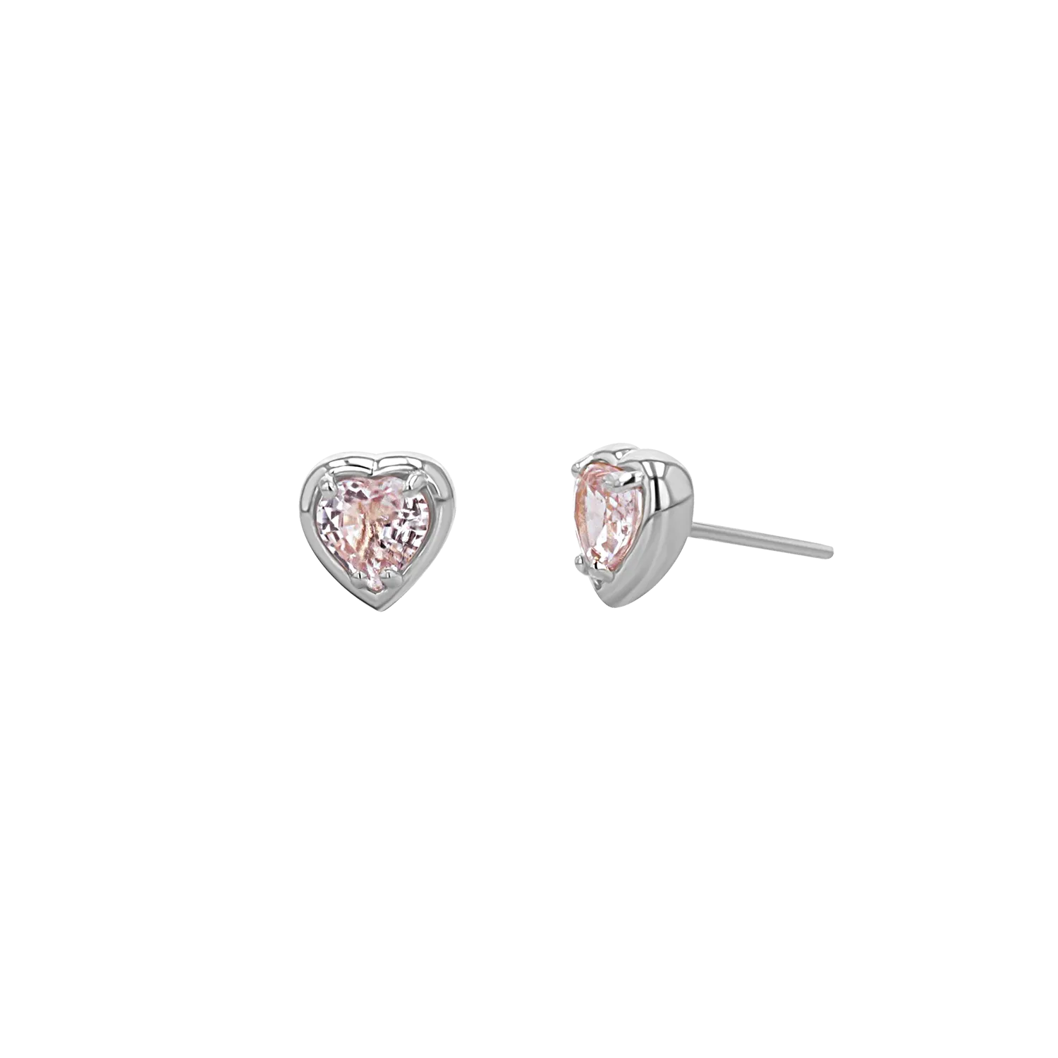 Sapphire Heart Stud Earrings