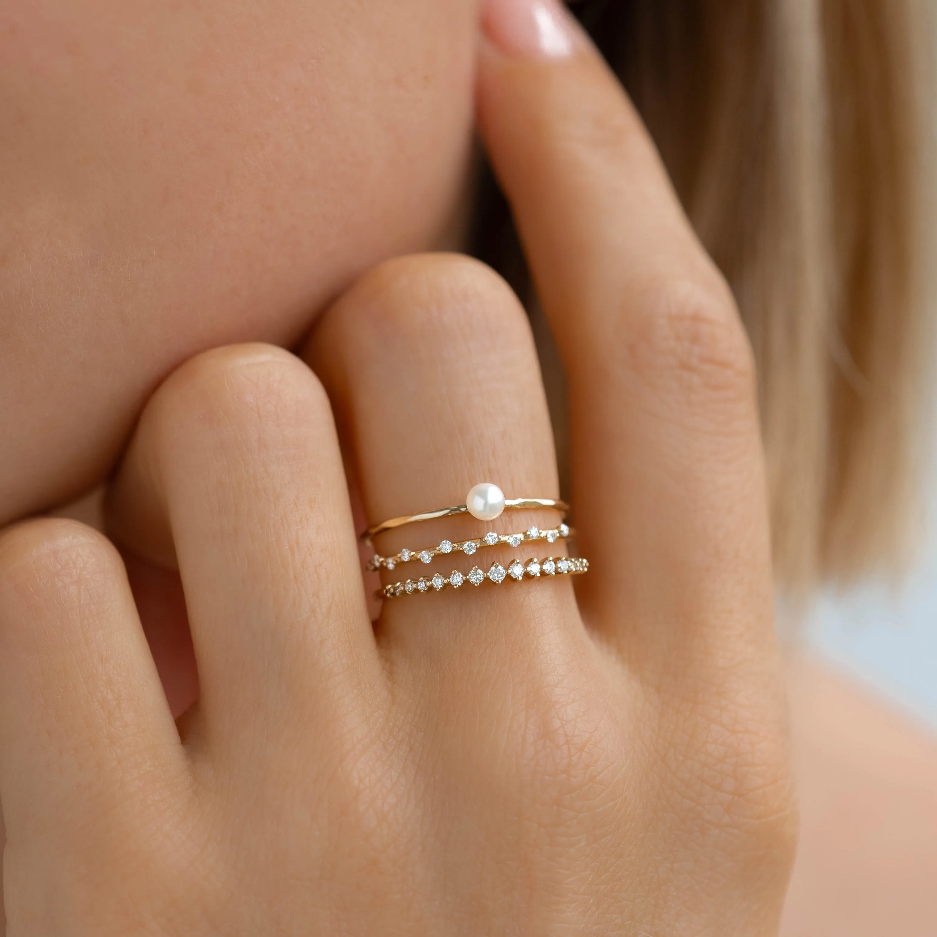 Scattered Diamond Ring 14k Gold - Halla