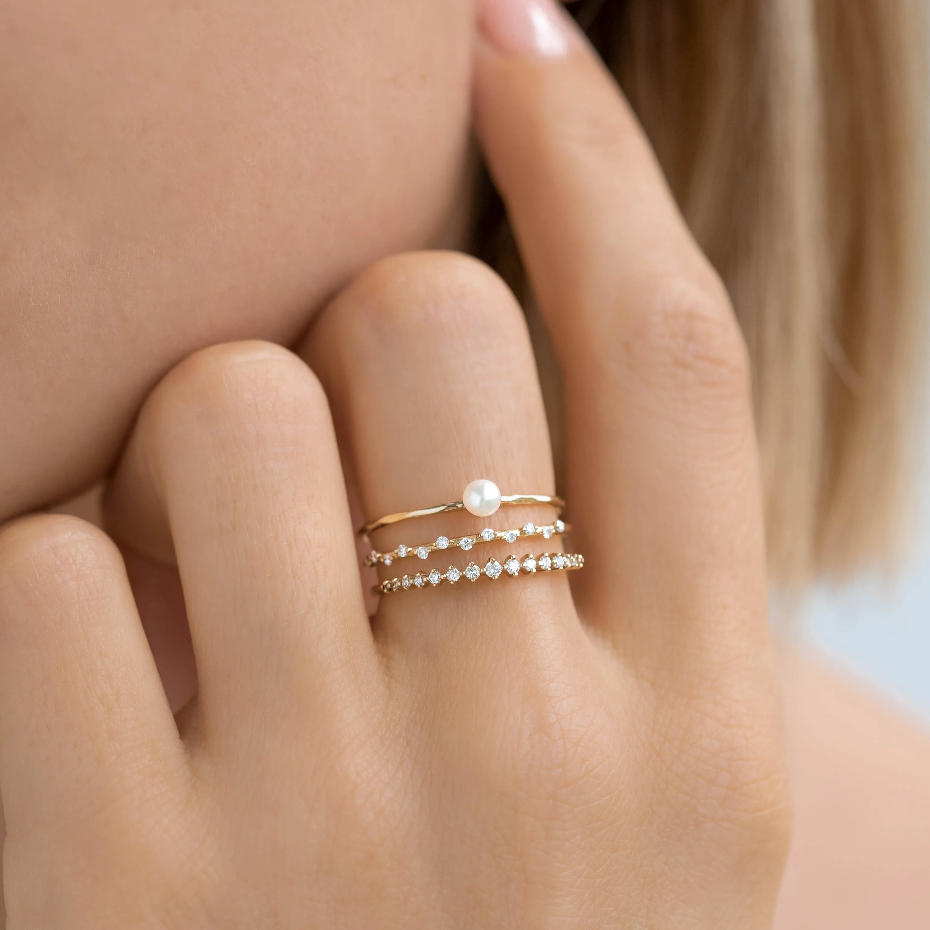 Scattered Diamond Ring 14k Gold - Halla