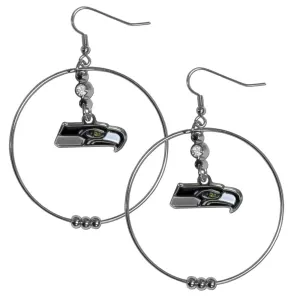 Seattle Seahawks 2 Inch Hoop Earrings