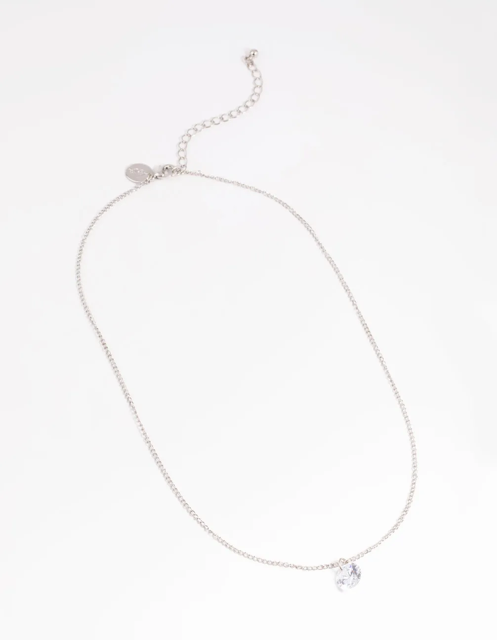 Silver Diamante Simple Necklace