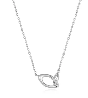 Silver Wave Link Necklace