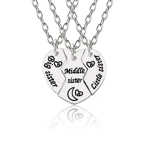 Simple Heart Necklace Sisters Pendant | Friendship Necklaces 2