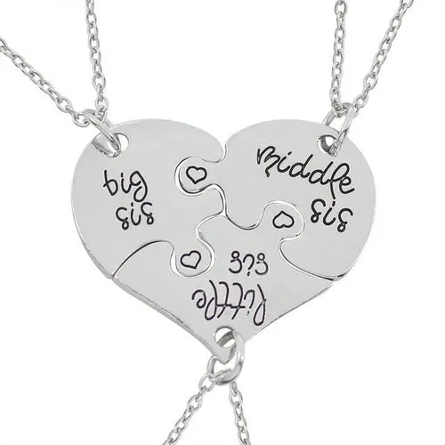 Simple Heart Necklace Sisters Pendant | Friendship Necklaces 2