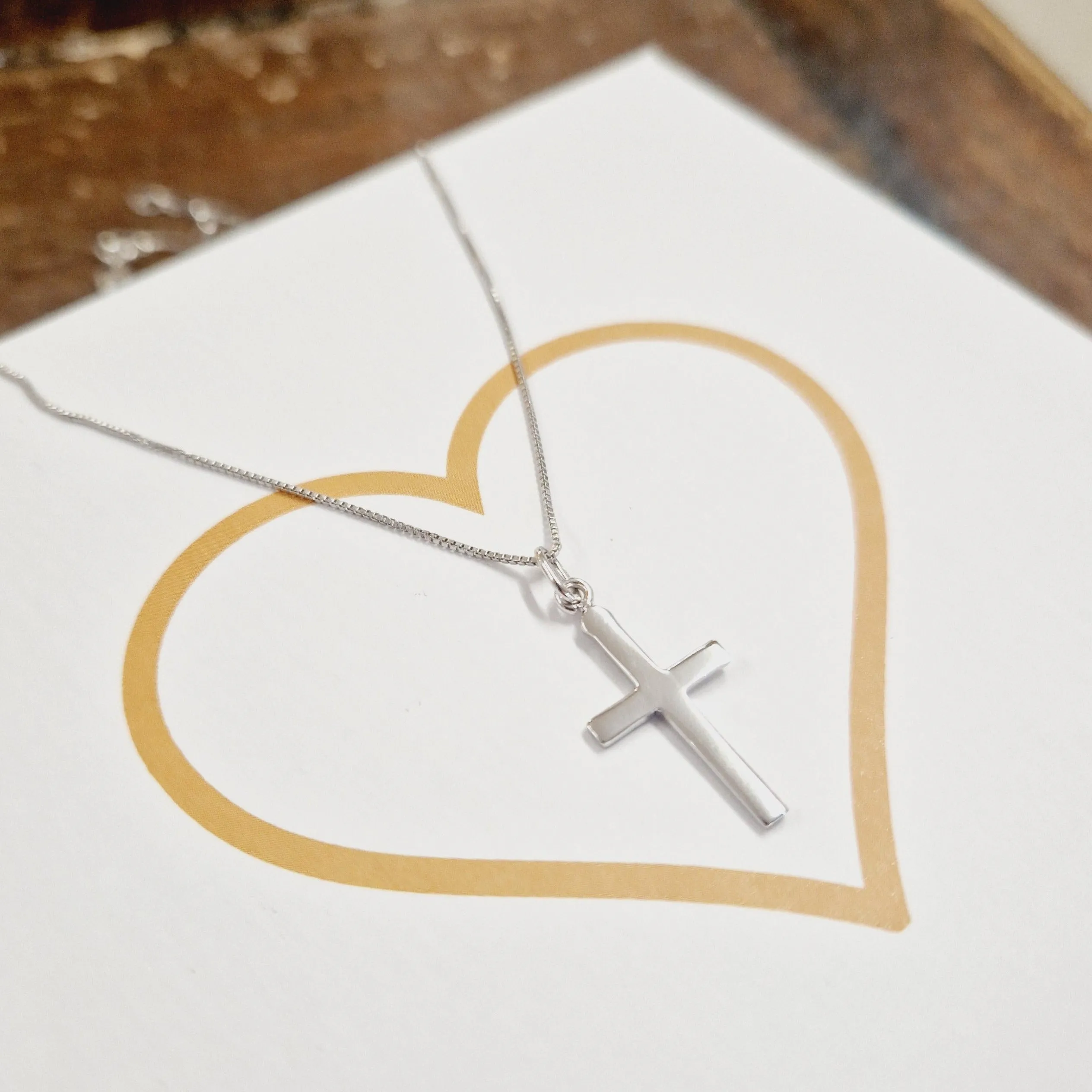 Simple Medium Sterling Silver Cross Pendant