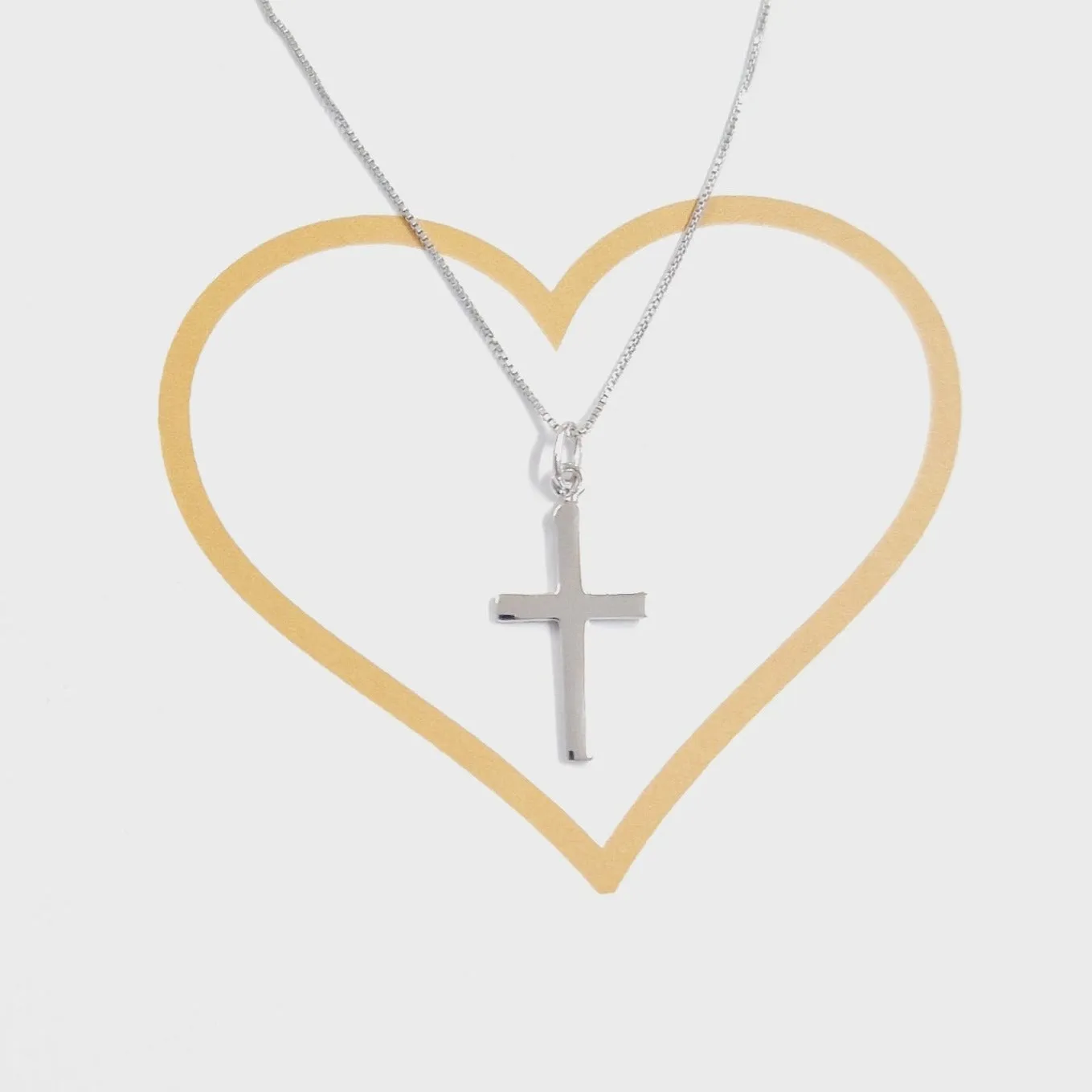 Simple Medium Sterling Silver Cross Pendant