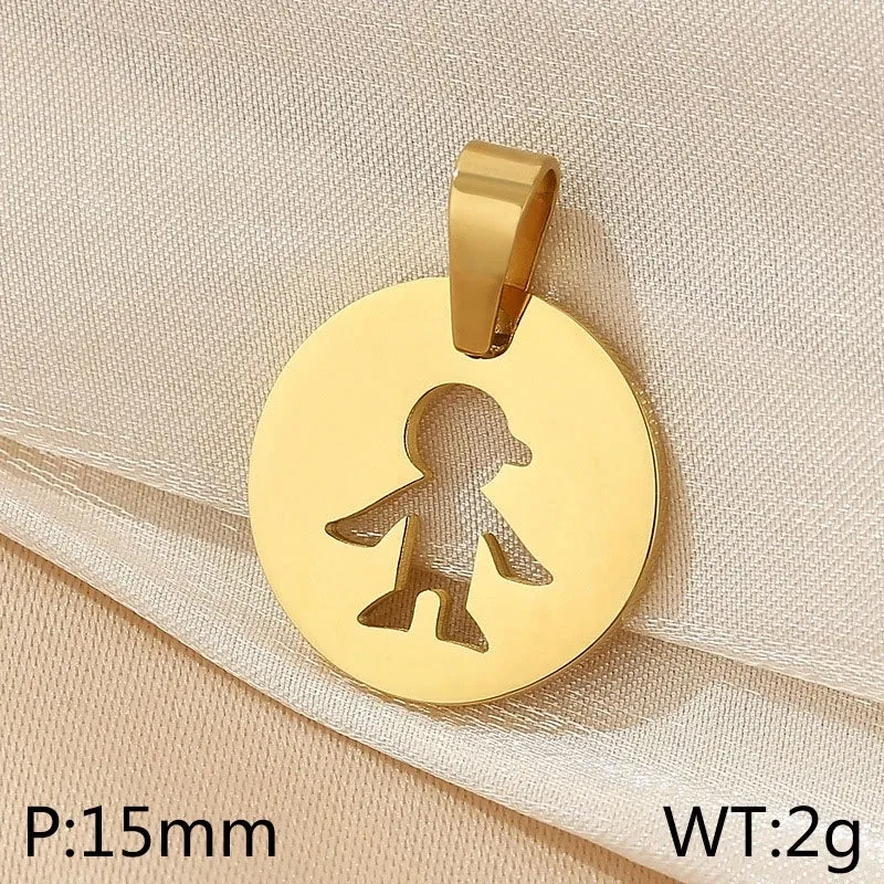 Simple Style Cartoon Character Titanium Steel Plating 18k Gold Plated Charms Jewelry Accessories