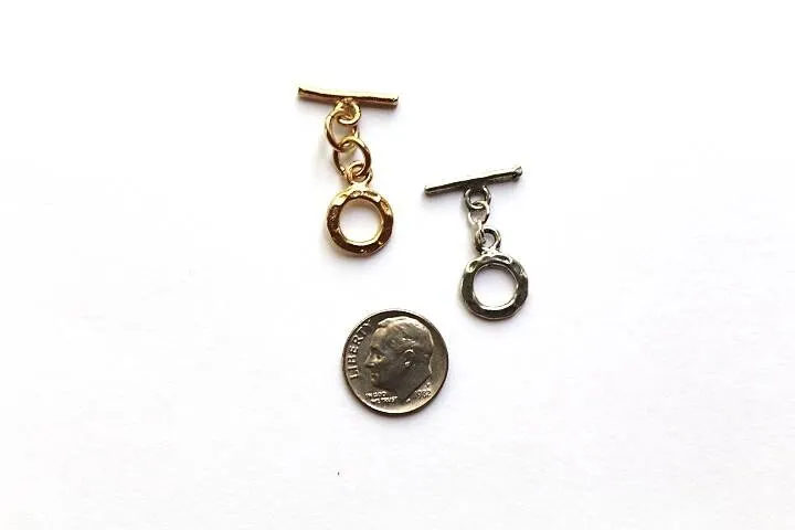 Small Gold Toggle Clasp, Silver Toggle, Gold Toggle, Hammered Toggle, Small Toggle, Pewter Toggle, Pewter Clasp, Gold Clasp, Clasp