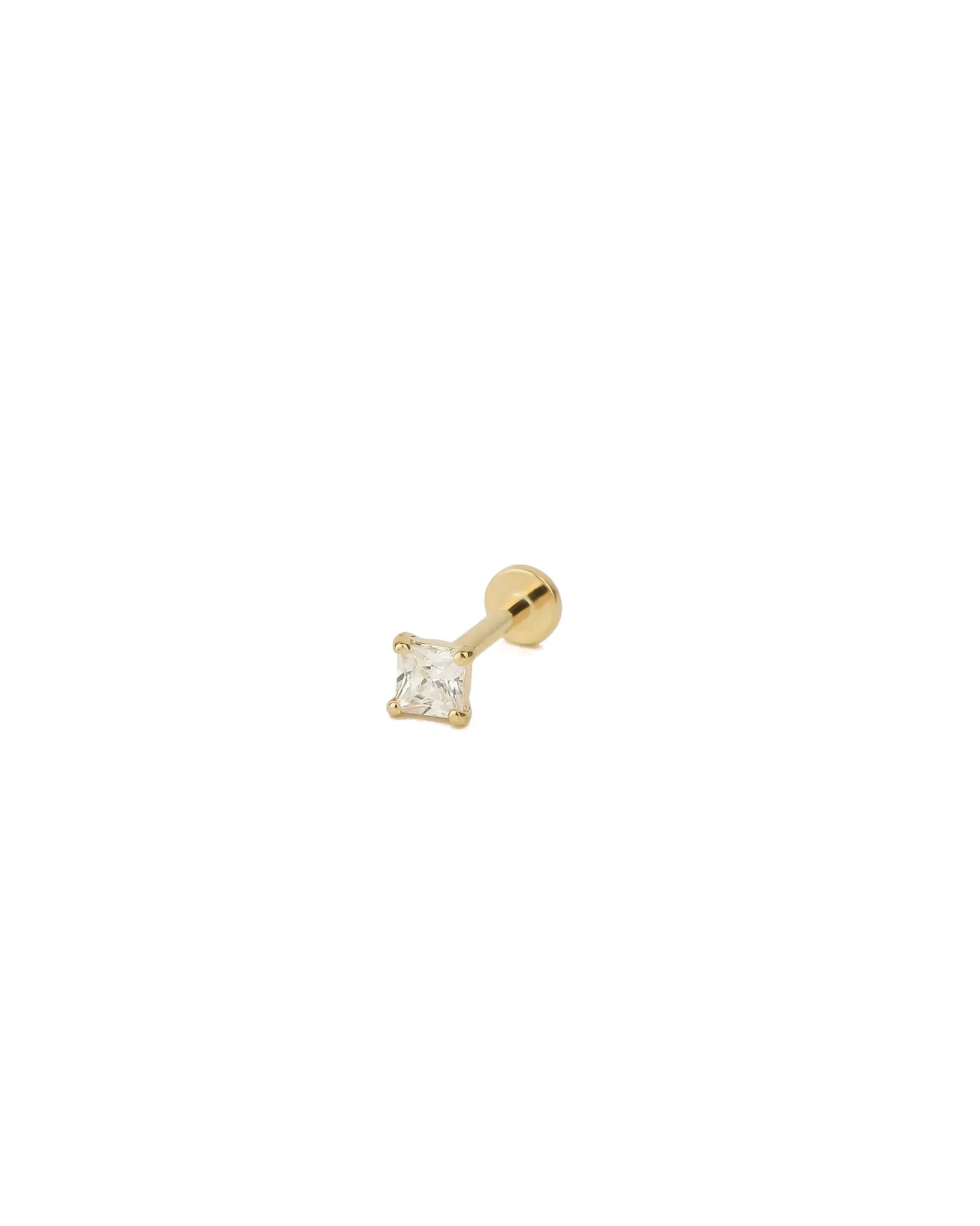 Square CZ Cartilage Stud