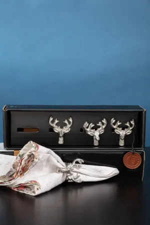 Stag Napkin Rings Set 4