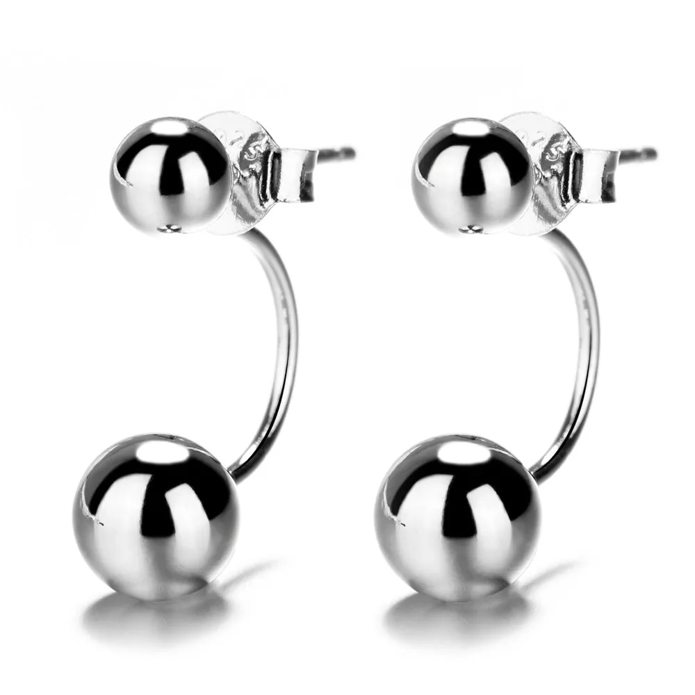 Sterling Silver Front to Back Ball Earrings