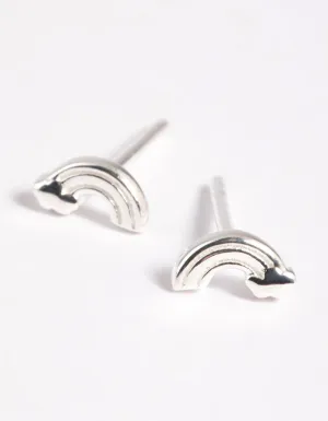 Sterling Silver Rainbow Stud Earrings