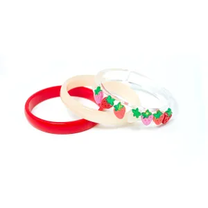 Strawberry Pearlized Bangle Bracelets