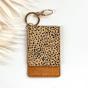 Subtle Luxuries Key Chain Dotted Print Wallet in Tan