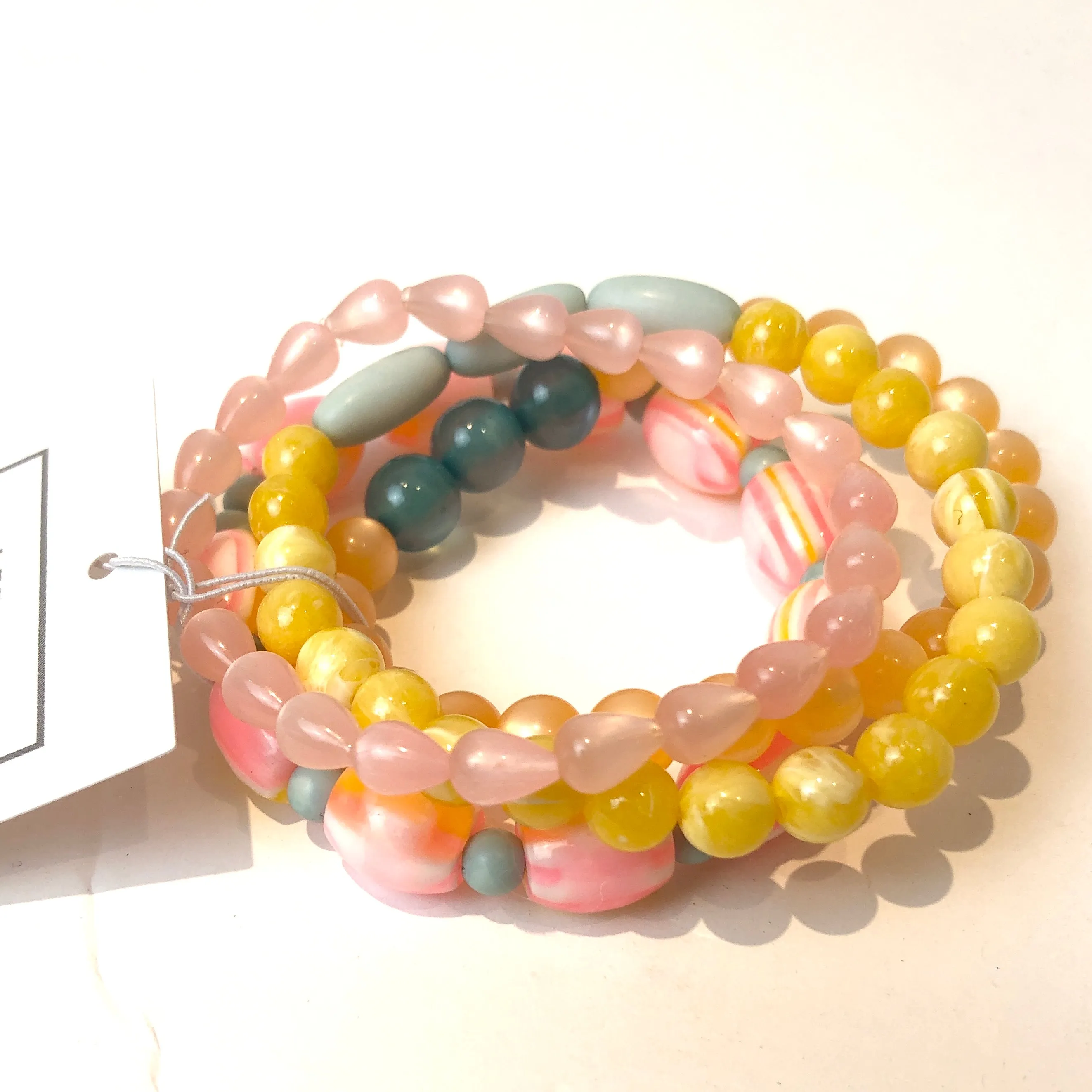 Sugar & Pink Stack and Stretch Bracelet Set