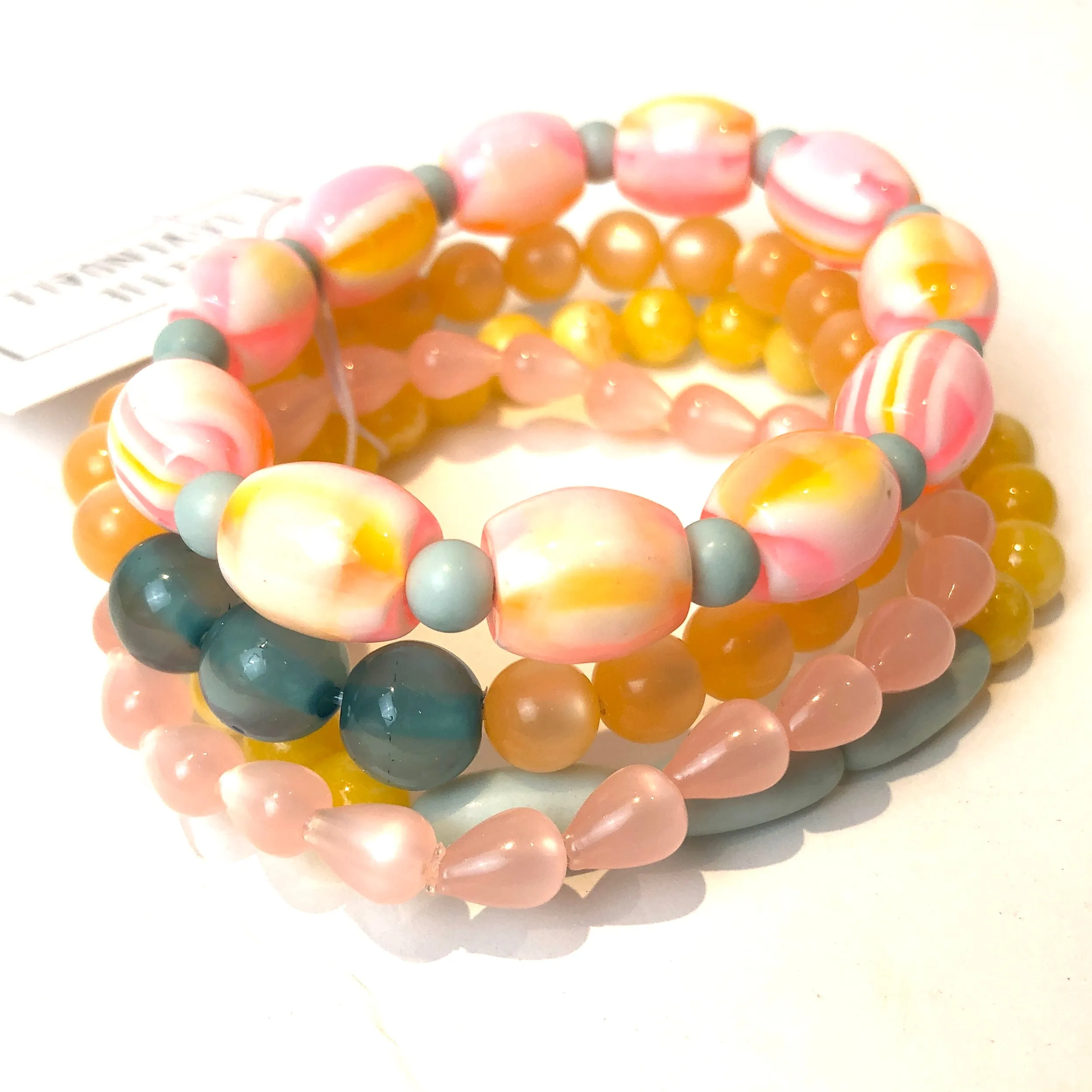 Sugar & Pink Stack and Stretch Bracelet Set