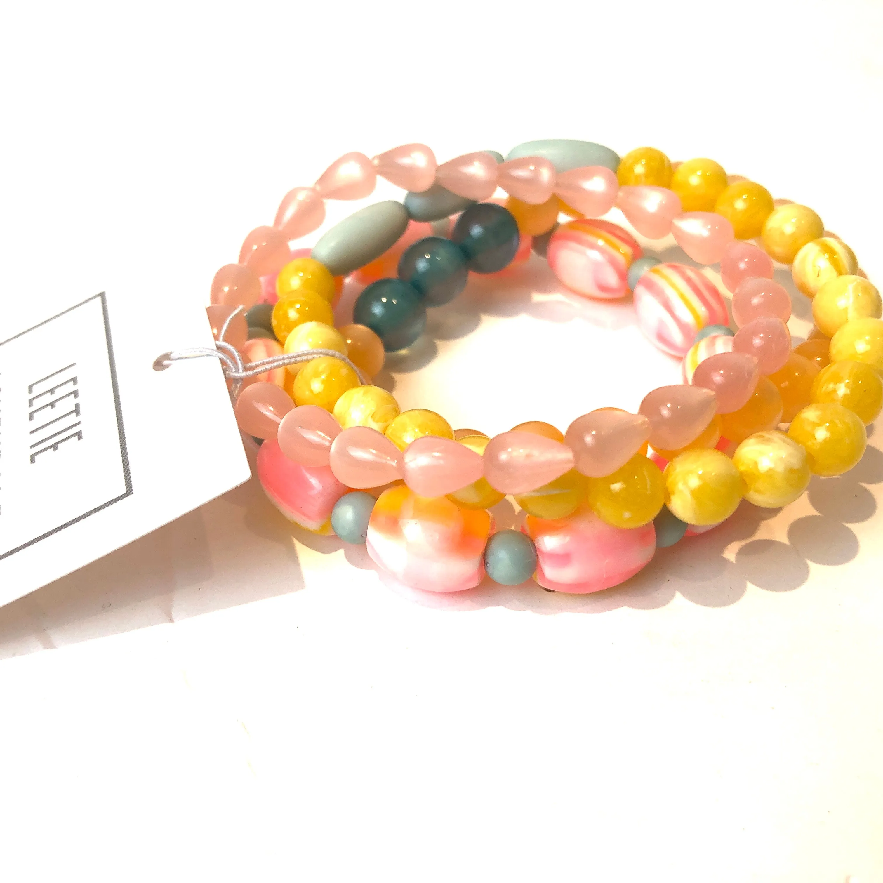 Sugar & Pink Stack and Stretch Bracelet Set