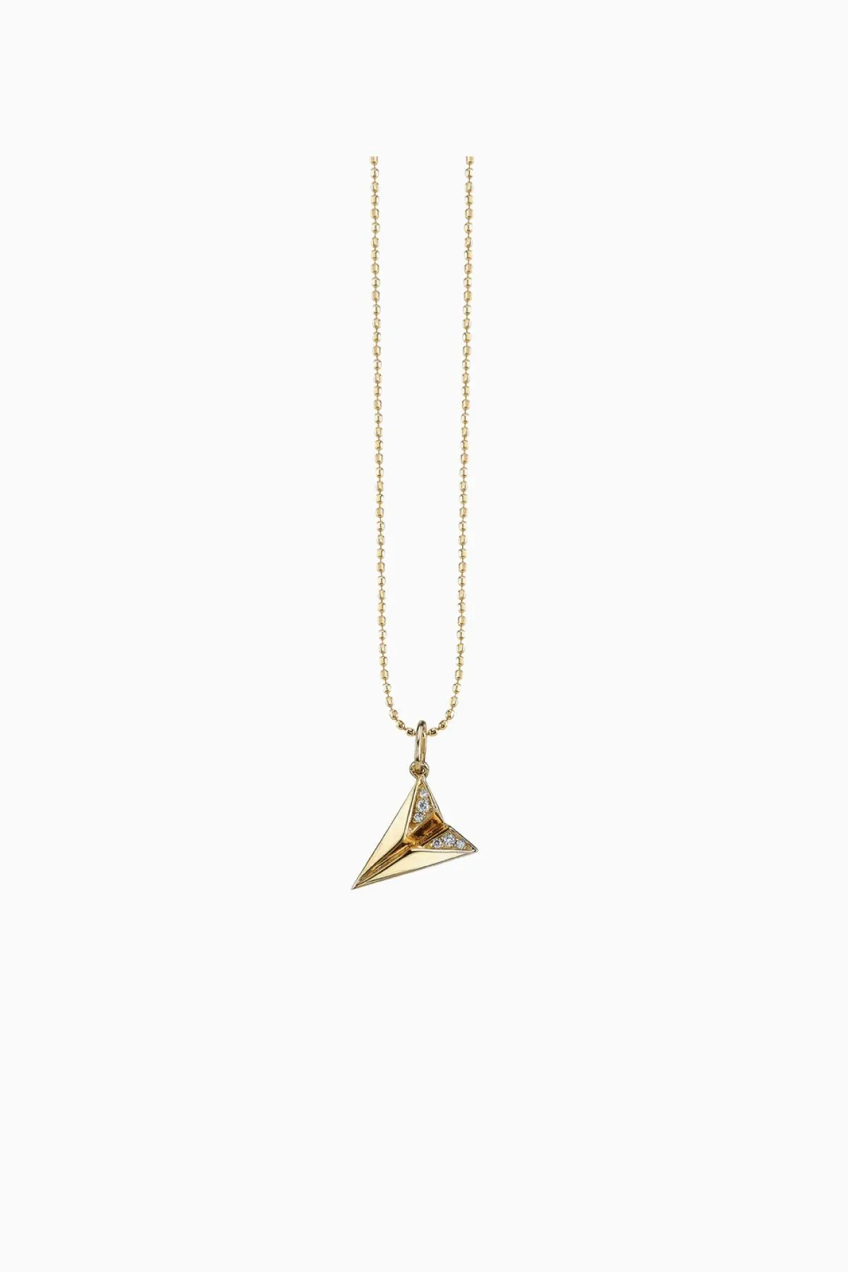 Sydney Evan Gold & Diamond Paper Plane Necklace - Yellow Gold