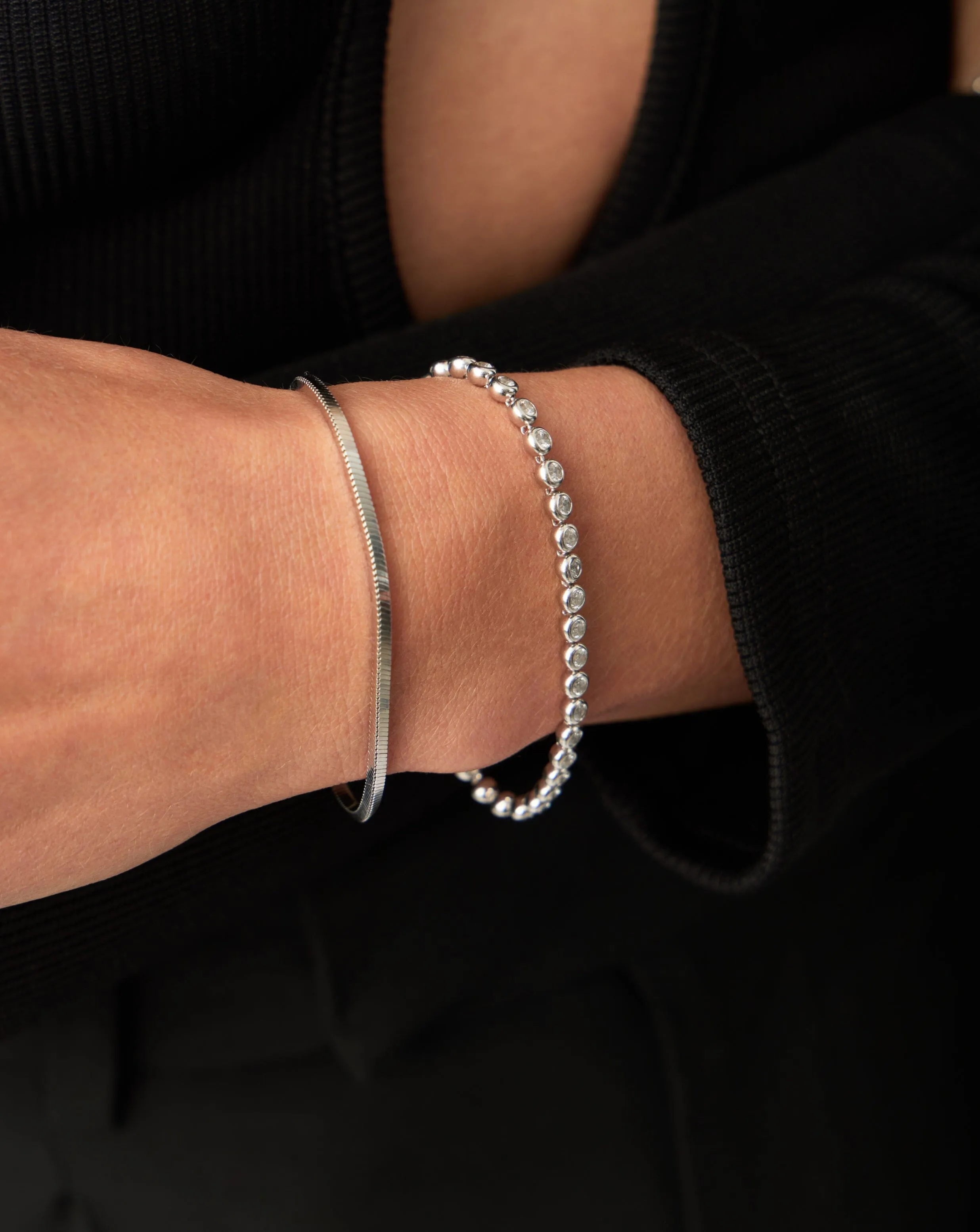 Tennis Round Bracelet in Silver