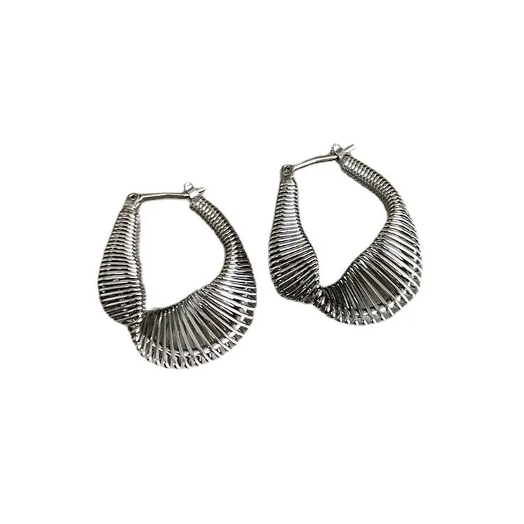 Trendy Irregular Twisted Silver Earring JLT12976