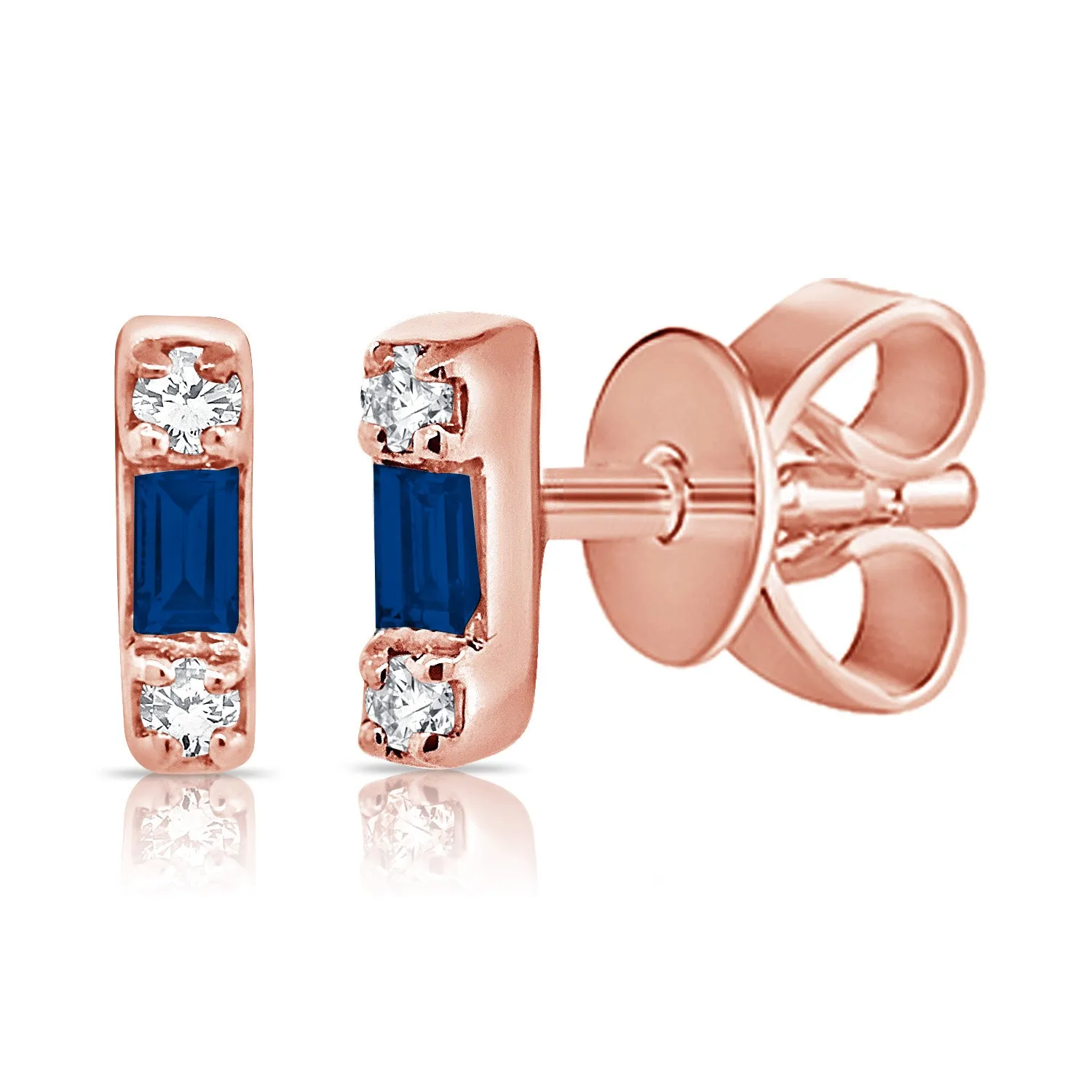 Trendy Sapphire Diamond Stud