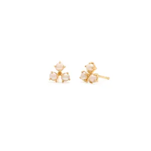 Trio Pearl Studs | Gold & Pearl