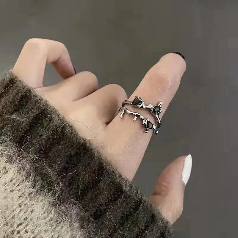 Vintage Silver Adjustable Branch Rings: Stylish Party Jewelry Piece