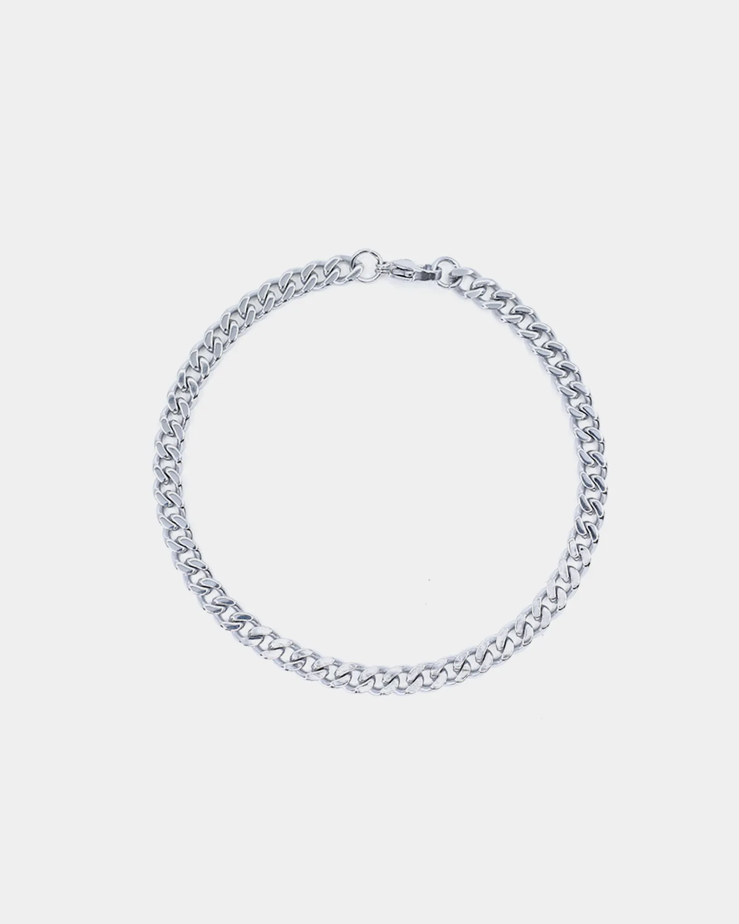 Women's ENES Cuban Link 5mm Anklet White Gold