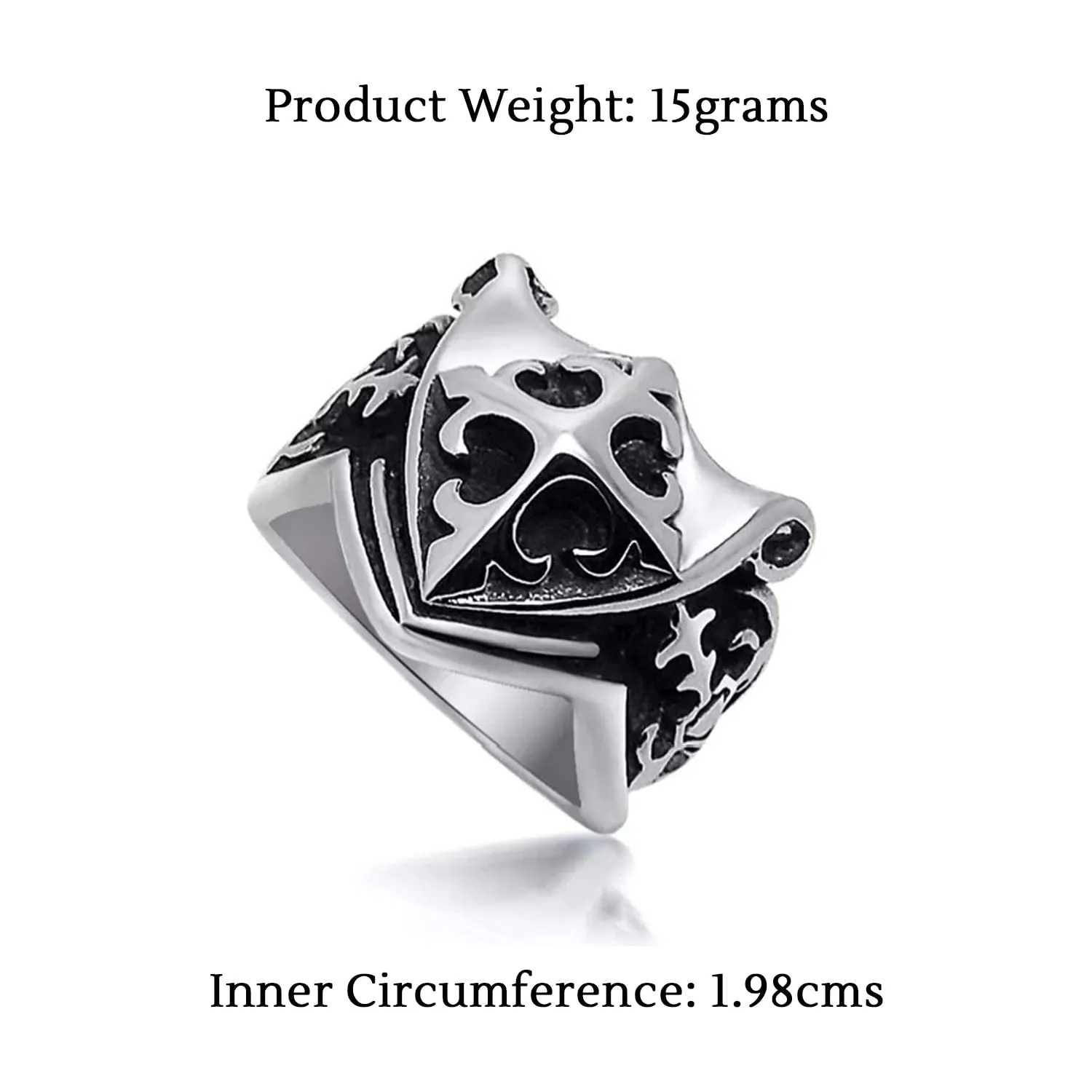 Yellow Chimes Rings for Men Silver Ring Engraved Cross Divine Stainless Steel Bikers Rings For Men and Boys. (8)