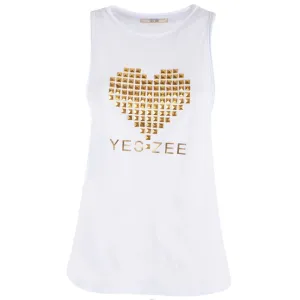 Yes Zee Studded Cotton Tank Top - Chic Summer Essential