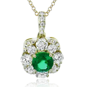 ZP901-Y Color Pendant in 14k Gold with Diamonds