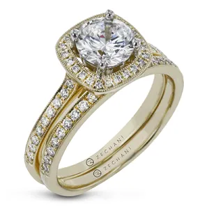 ZR1185 Wedding Set in 14k Gold with Diamonds